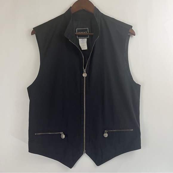 Versace Vest Womens Medium Black Jeans Couture Size M Medium Medusa Pulls Zip Up - Picture 9 of 16